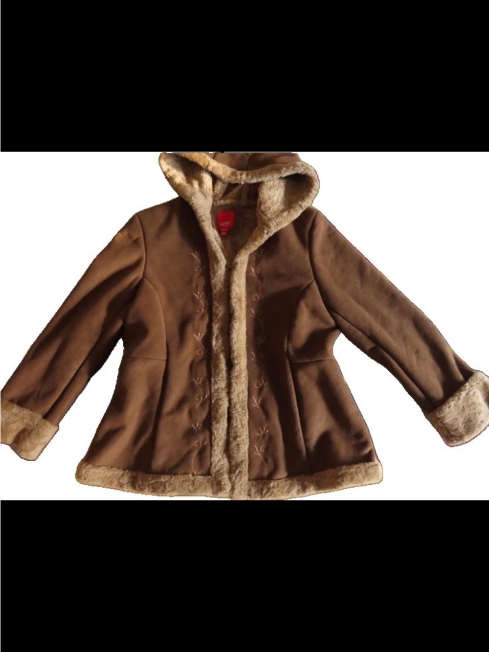 Vintage Women's Penny Lane style Faux-Fur Trim Teddy Jacket - Brown